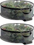 2 Pack 30X8 Inch Wreath Storage Bag, Christmas Wreath Clear Storage Container with Dual Zippered and Reinforced Handle for Xmas Holiday Seasonal Wreath Garland