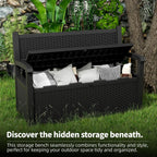 EFU Outdoor Storage Bench, Outdoor Bench with Storage, 80 Gallon Heavy-Duty&Waterproof Lockable Storage Bench Outdoor for Patio, Garden, Porch (Black)