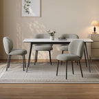 Modern Upholstered Dining Chairs, Linen Fabric Dining Chairs with Padded Seat & Back, Sturdy Metal Legs, Armless Kitchen Accent Chairs, 350 lbs Weight Capacity
