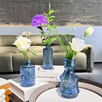 24PCS Mini Bud Vases As Wedding Centerpieces for Tables,Clear Bud Vases for Flowers,Small Flower Vases Suitable for Birthday Party,Anniversary,Wedding Reception,Baby Shower (Blue, 24PCS)