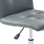 Modway Prim Ribbed Armless Mid Back Swivel Conference Office Chair In Gray