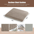 HOMBYS Tufted Furry Recliner Seat Cushion for Elderly Foam Curved Edge Large Square Seat Cushion for Recliner Chair, Floor Pillow, Office Chair, Car, No Pressure on Thighs(Brown)