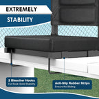 Stadium Seats with Back Support,Bleacher Chairs with Cushion, Portable Folding Stadium Chair with Removable Cushion and Large Pocket for School Events Sports Game(Black)