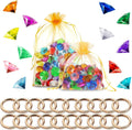 Chalyna 70 Pcs Acrylic Gem Alloy Gold Round Decor Set with Gift Bag for Birthday Party Supplies 7.9 x 11.8 Inch