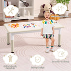 DOREROOM Toddler Table, 7 Level Height Adjustable Kids Play Furniture for Ages 3-8, Rectangular Plastic, 23.6" W x47.2 L, Multi-Activity Desk with Graffiti Desktop for Home & Daycare