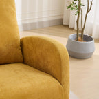 27.2" Rocking Chair for Nursery, Polyeste with Morden High Back and Side Pocket, Rocking Accent Armchair with Rubber Wood Legs for Living Room, Bedroom for Mom Nursery Morden, Mustard