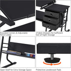 Yaheetech Drafting Table for Adults/Artists, Drawing Desk, Tabletop Adjustable Art/Craft Desk with Stool and 3 Slide Drawers, Sketching Painting Artwork Station for Art Studio Home Office School