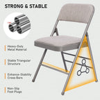 SEALAMB 16 Pack Folding Chairs with Comfort Seat, Heavy Duty Metal Frame Portable Stackable Chairs for Wedding Party Office School Church Events, Indoor Outdoor Use, 350 lb Capacity, Grey
