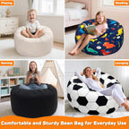 Lukeight Bean Bag Chair for Teens and Adults, Memory Foam Filled Floor Lounger, Washable Velvet Cover with Inner Liner, Beanbag Chair with Filling for Gaming and Reading, XX-Large 36" D x 20" H