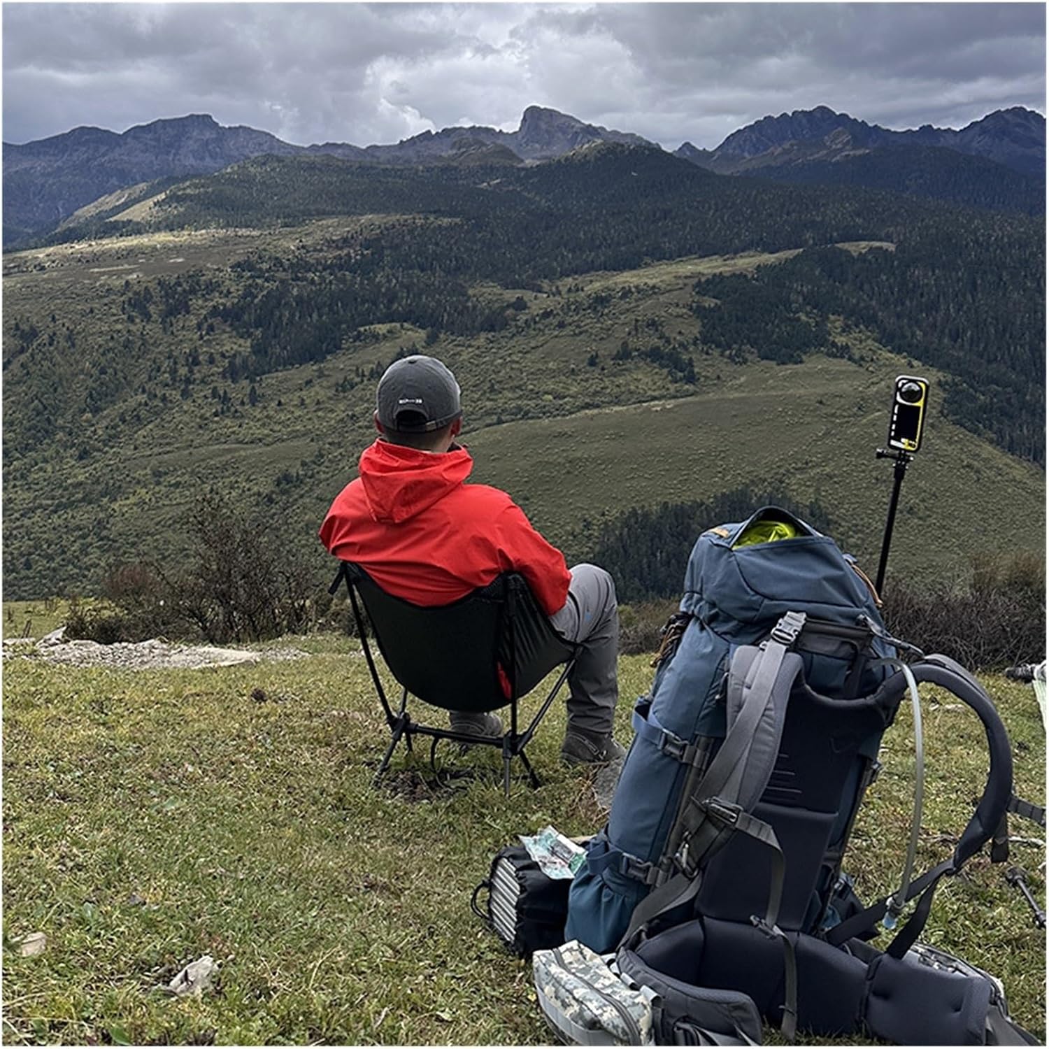 650g Ultralight Flat Foldable Zero Moon Replacement Chair | Plaid Fabric Chair with Magnesium Aluminum Alloy Frame for Outdoor(Set B)