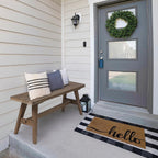 Wnutrees 47" Farmhouse Wood Bench, Solid Wood Entryway Bench for Dining Room End of Bed, Easy to Assemble, Brown