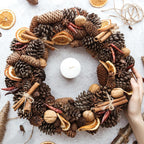 24 Pieces Christmas Pine Cones Decorations, Various Sizes Natural Pine Cones with Wired Picks, Natural Pinecones for Christmas Tree Decoration Garland Wreath Ornaments Home Decor(Natural)