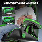 Bigzzia Gaming Chair with Footrest, Ergonomic Computer Game Chair with 20'' Wide Seat, Adjustable Lumbar Support, Headrest, 90°-135° Reclining Gaming Chairs for Adults, Black Green