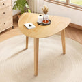 Triangular Wood Table - 35.91" Modern Space-Saving Geometric Side Table for Living Room, Bedroom, Kitchen, Natural Finish for Living Room, Small Space, Natural