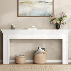 Loomie 63" Long Console Tables for Entryway, Modern Rectangular Sofa Table Behind the Couch, Narrow Long Entry Accent Table for Living Room, Entrance, Hallway, Foyer (White)
