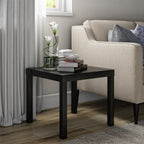 End Table, Small Side Table with Water Resistant Black Oak Finish for Living Room, Bedroom, Office, Minimalist Nightstand, Easy Assembly, Sturdy Square Design, 17.5" H x 20" W x 20" D