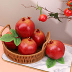 6pcs Fake Pomegranates,Realistic Fake Fruit for Home Decor,Plastic Artificial Pomegranates Decor