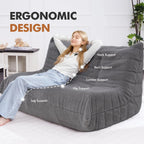 Bean Bag Loveseat Chair Big Sofa Beanbag Chair for Adults Fireside Chair Bean Bag Lounger with Memory Foam Filled for Home,Apartment or Gaming Venue（DGY Teddy）