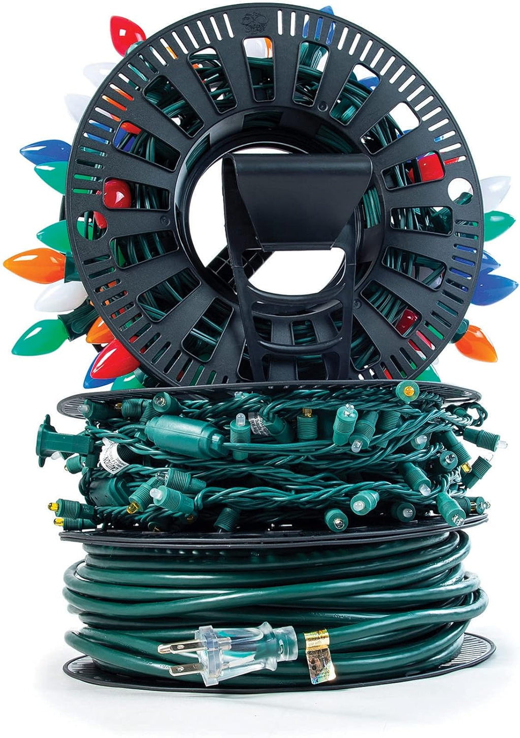 [Wire and Christmas Lighting Storage Bag] - Install N Store Light Storage Reels and Wire Spool - Includes 3 Spools, a Hanging Hook, and a Zipper Bag | Santa's Bags