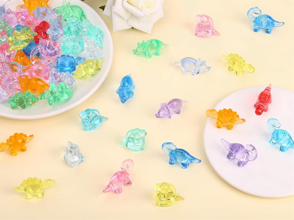 YATOJUZI Mini Dinosaur Figures Easter Egg Fillers Resin Animals to Hide Cute Trinkets Tiny Small Plastic Dinosaurs Figurines in Bulk Wholesale for Vase Fillers Party Favors Centerpiece Decorations