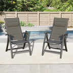 Domi Patio Outdoor Sling Chairs Set of 2 with Moveable Headrest, Folding Chairs Outdoor Reclining Camping Chairs with Armrest Adjustable High Backrest and Padded Textilene Fabric Seat