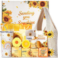 Sunflower Gifts Tote Bag Gift Set for Womens Self Care Gift - Birthday Gifts Box for Women Mom Wife Sister Daughter Friend Coworker, Sunflower Gifts Basket Sunshine Box Care Package for Women Her