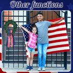 VitalCozy 2 Pcs Wreath Sash for Front Door Wreath Sash Garland Ribbon Accessories for Embroidery Monogram Outdoor Indoor Xmas Party Yard Doorway 4.5" W x 56" L(Red and Blue,Patriotic)