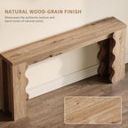 karlott 70.9" Farmhouse Entryway Table, Wood Console Table ，Behind Couch Table, Extra Long Sofa Table, Wavy Edge Design Console Table for Entryway, Entrance, Hallway, Forey, Living Room, Natural