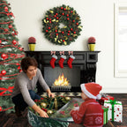 4 Pack 30x8Inch Christmas Wreath Storage Container, Large Clear Holiday Garland Storage Bags with Handle(Green)