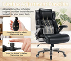 Big and Tall 700lbs Office Chair - Adjustable Lumbar Support 3D Flip Arms Heavy Duty Metal Base&Wheels, High Back Large Executive Computer Desk Chair, Thick Padded Ergonomic Design for Back Pain
