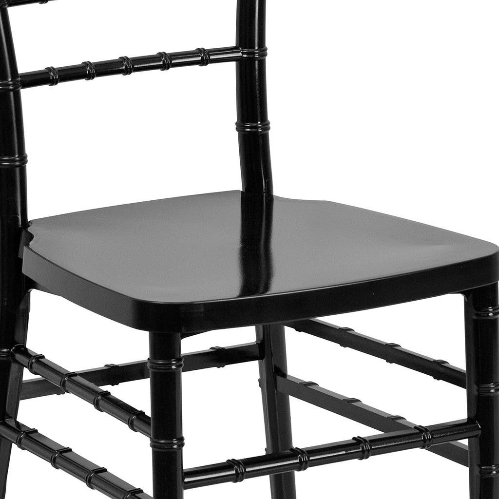 Flash Furniture 2 Pack HERCULES PREMIUM Series Black Resin Stacking Chiavari Chair