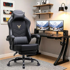 GTPLAYER Gaming Chair for Adults, Big and Tall 300LBS Heavy Duty Office Chair, Ergonomic High Back Lumbar Support and Wide Comfy Cushion with Linkage Armrests, Black