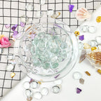 FANTIAN 1lb Clear Glass Beads for Vases, 100 Pcs Glass Pebbles, Clear Flat Glass Marbles for Vase Filler Flower Candle Crafts Centerpieces and Wedding Decoration