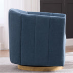 Swivel Barrel Chair Set of 2, 360 Degree Round Swivel Accent Chair for Living Room, Mid Century Modern Upholstered Accent Chair,Comfy Tufted Sofa Armchairs for Bedroom,Nursery,Chenille, Blue