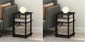 Furinno Turn-N-Tube End Table, Side Table with Shelf, Darkwood (Pack of 2)