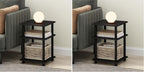 Furinno Turn-N-Tube End Table, Side Table with Shelf, Darkwood (Pack of 2)