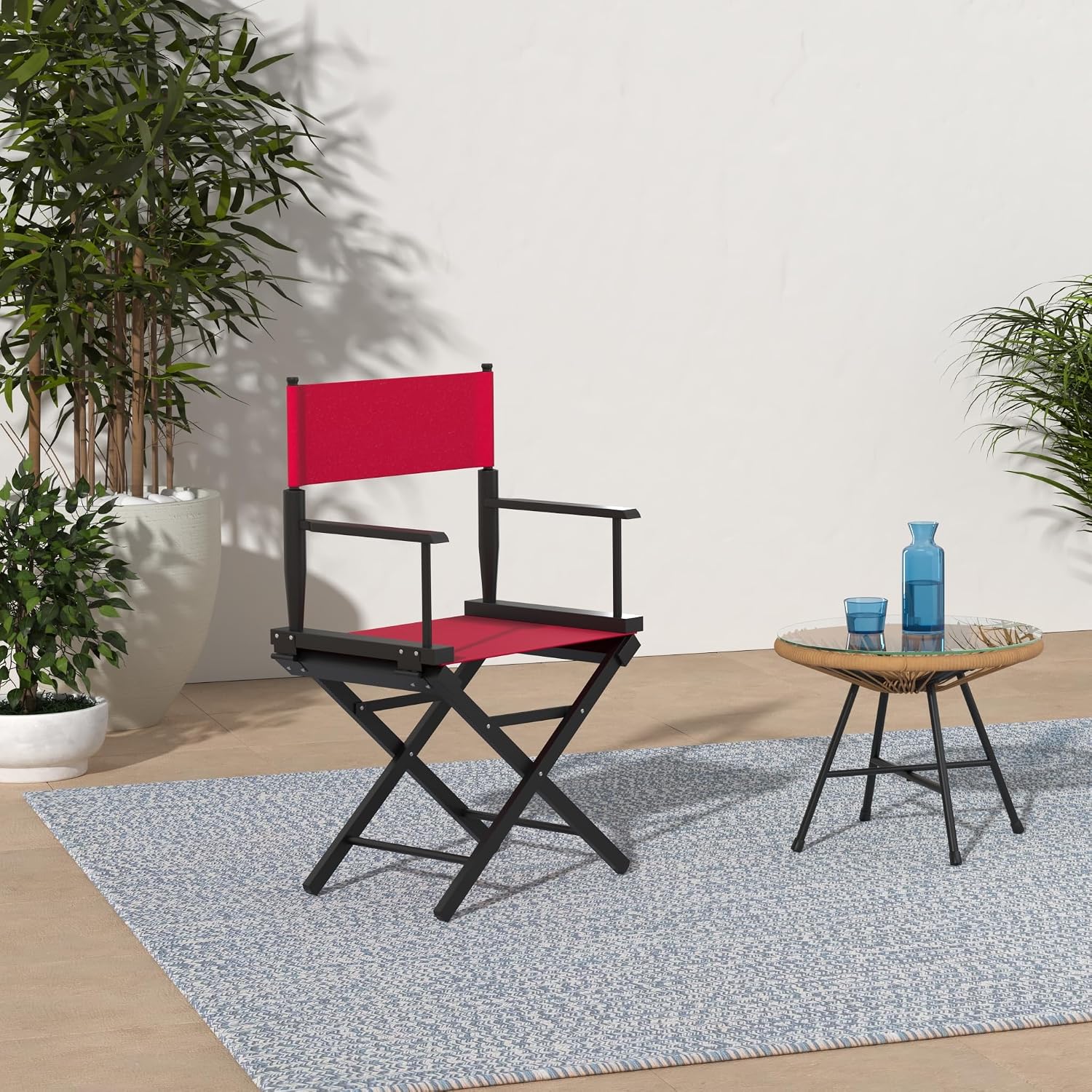 Upone 20.86" L x 16.14" W Directors Chair Canvas Replacement Covers Kit for Directors Chairs,Movie Chair Replacement Canvas Seat and Back Oxford Cloth Cover for Home Director Chair Large Size(Red)