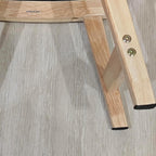 Solid Wood Footstool, Padded Shoe Bench with Fabric Cushion, Modern Upholstered Entryway Stool for Living Room, Bedroom & Dressing Room, Green & Natural Wood