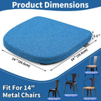 14 Inch Metal Chair Cushions Pads Magnetic Non-Slip Small Seat Cushion,Kitchen Chair Cushions,Bar Stool Cushions with Non-Slip Bottom,1pc(U-Shape,Blue,14x14x1.2in)
