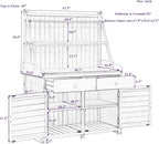 65" Garden Potting Bench with Storage Cabinet, Grey | 100% fir wood, 46.1" worktop, 3-tier shelves, anti-falling devices, 47.2"L x 22.8"W x 65"H, for garden tasks