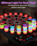 Electronic Dart Board with Cabinet Set, Dartboard with 8-Player Color Light | 3 Large LCD Displays with 34 Games, Automatic Scoring, 12 Darts+100 Tips, Great Gift for Man Cave Game Room Home Bar