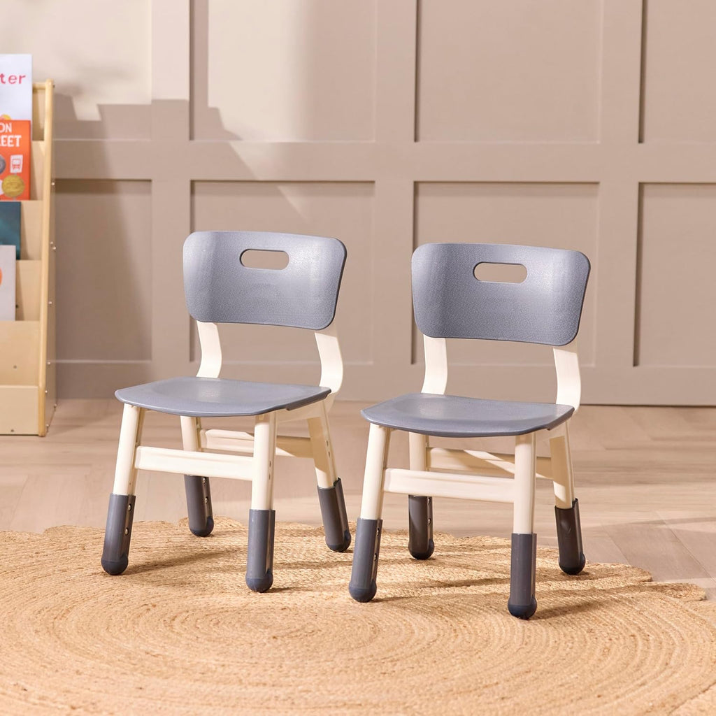 Back2School Express Adjustable Height Toddler Chairs, Kids Furniture, Grey, 2-Pack