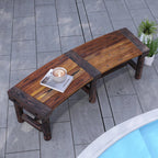 Tree Garden Bench, Brown Wooden Semicircular Outdoor Round Bench Wrap Around Park Seat for Yard Patio Deck Lawn Backyard Tree Surround Seating