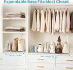 Vtopmart Free-Adjustable Purse Organizer for Closet with 2 Base, Clear Handbags Storage Organizer, Fits Different Bag Sizes & Closet Shelf, Expandable Plastic Shelf Dividers for Handbags, Wallets