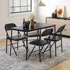IDEALHOUSE 8 Pack All-Steel Folding Chairs Set of 8, Heavy Duty Metal Foldable Dining Chair with Backrest, Hold Up to 350 LBS, Black Portable Fold Chair for Home, Office, Indoor & Outdoor Events