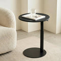 FLEXISPOT Adjustable Side Table, Round End Table for Couch & Bed, Stable & Space-Saving Bed Side Table with Effortless One-Hand Height Adjustment, Low-Profile Steel Base, Perfect for Small Spaces