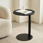FLEXISPOT Adjustable Side Table, Round End Table for Couch & Bed, Stable & Space-Saving Bed Side Table with Effortless One-Hand Height Adjustment, Low-Profile Steel Base, Perfect for Small Spaces