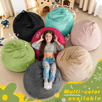 HABUTWAY 2FT Bean Bag Chair, 2' Beanbags Small Bean Bag Chairs with Filling, Teardrop Bean Bag Chair Luxurious Velvet Ultra Soft Fur with Removable Cover (Lime)