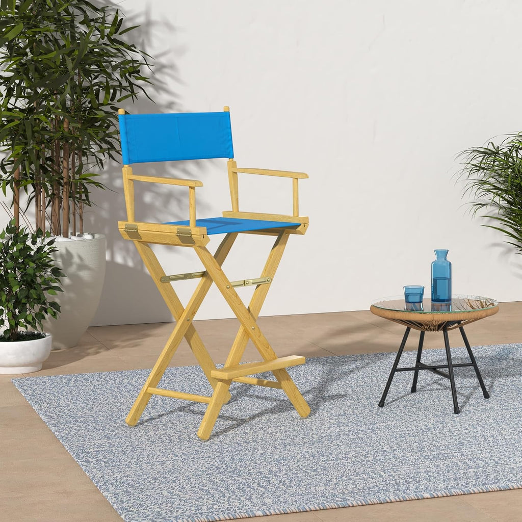 Casual Home 230-00/021-27 Director Chair 30" - Bar Height Natural Frame/Turquoise Canvas