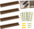 Vinyl Wall Display No Drill with 2 Mount Options(Adhesive & Screws), 4 Pack Walnut Wood Vinyl Wall Mount, Record Shelf, Record Holder Wall, Album Display Shelves, Floating Shelf for Album, LP, CD